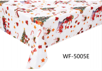 Christmas colors PVC tablecloth with nonwoven/Polyester backing