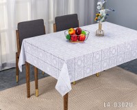 White/Beige PVC LACE Tablecloth with bottom film