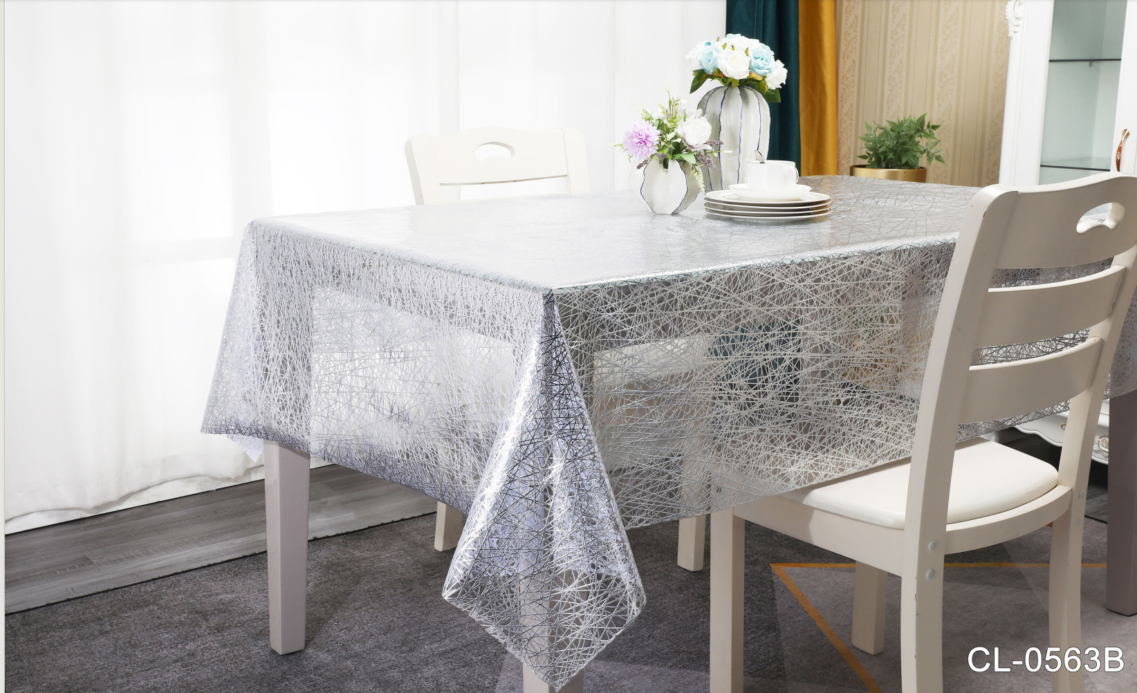 Top thin film PVC LACE Tablecloth