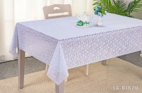 White/Beige PVC LACE Tablecloth with bottom film