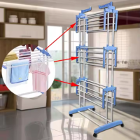 Folding Standing Clothes Rack