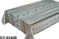 Gold & Sliver PVC Tablecloth with Polyester backing(GY)