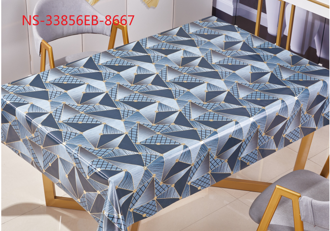 Light Gold & Sliver PVC Tablecloth with Polyester backing(NS)