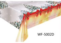 Christmas colors PVC tablecloth with nonwoven/Polyester backing