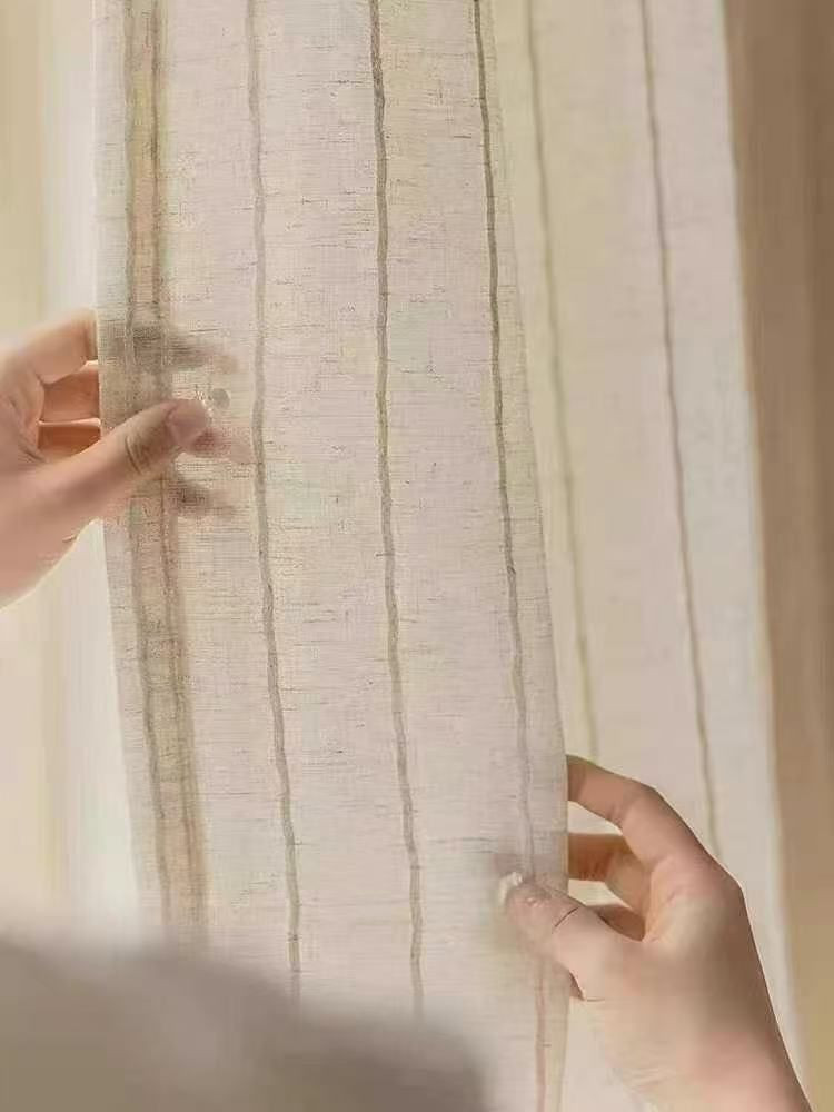 Minimalist linen curtains, no fading, non-flammable